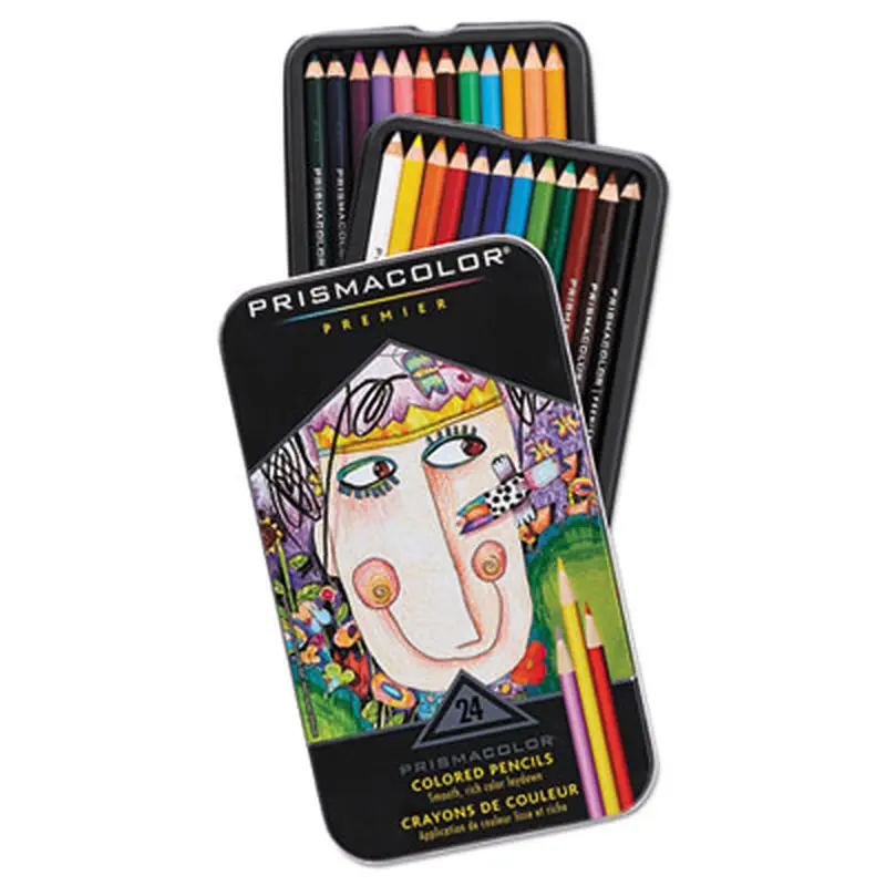 Premier Colored Pencil, 3 mm, 2B, Assorted Lead and Barrel Colors, 24/Pack - Pencils | Prismacolor