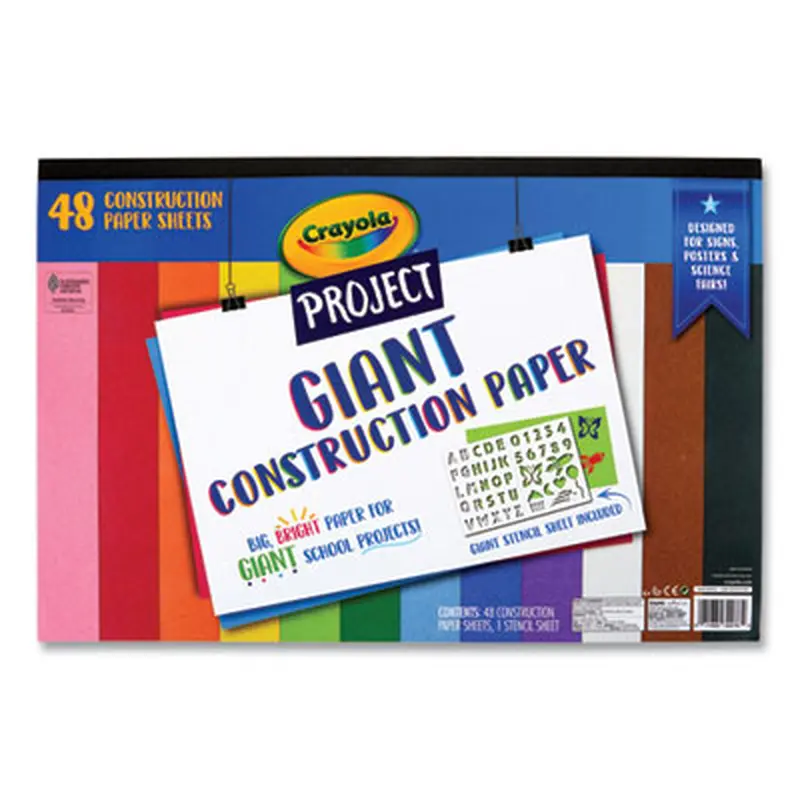 Project Giant Construction Paper, 18 x 12, Assorted Colors, 48/Pack - Art & Design Paper | Crayola