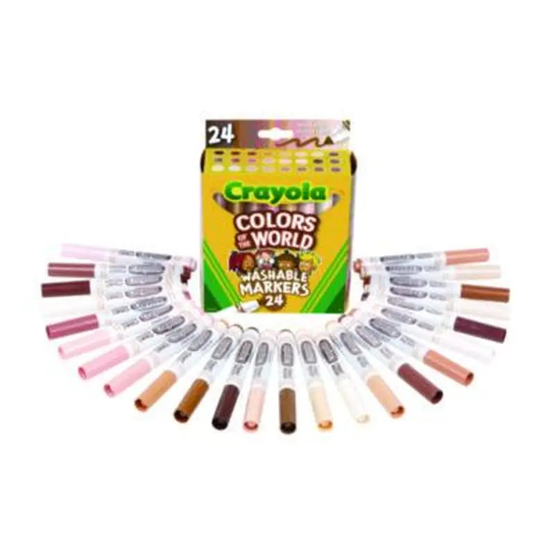 Colors of the World Permanent Markers, Broad Bullet Tip, Assorted Colors, 24/Pack - Markers | Crayola
