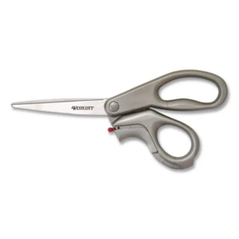 E-Z Open Box Opener Stainless Steel Shears, 8" Long, 3.25" Cut Length, Offset Gray Handle - Scissors | Westcott