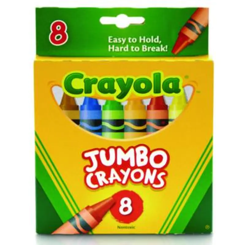 Jumbo Crayola Crayons, Jumbo Size, 0.56" x 5", 8 Assorted Colors, 8/Box - Crayons | Crayola