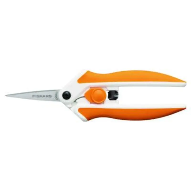 Micro-Tip Easy Action Scissors, 6.1" Long, 1.75" Cut Length, Orange/White Handle - Scissors | Fiskars