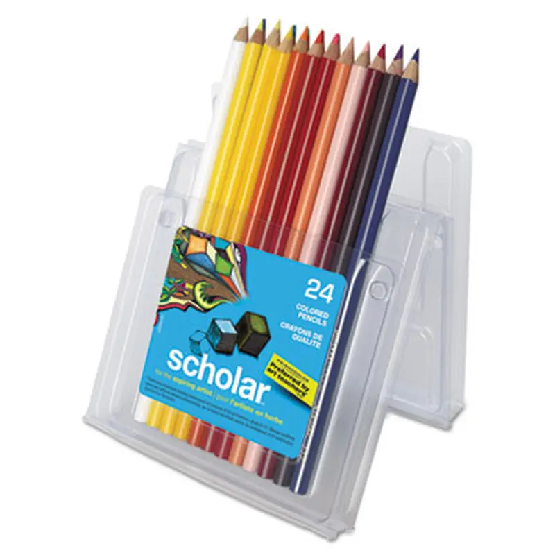 Scholar Colored Pencil Set, 3 mm, 2B, Assorted Lead and Barrel Colors, 24/Pack - Pencils | Prismacolor