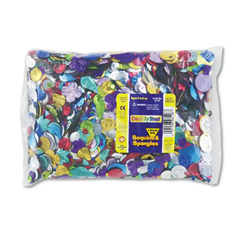 Sequins and Spangles Classroom Pack, Assorted Metallic Colors, 1 lb/Pack - Crafting Embellishments | Creativity Street