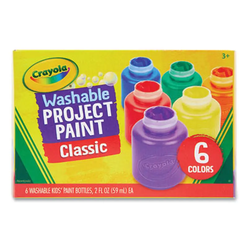 Washable Paint, 6 Assorted Colors, 2 oz Bottle, 6/Pack - Paint | Crayola