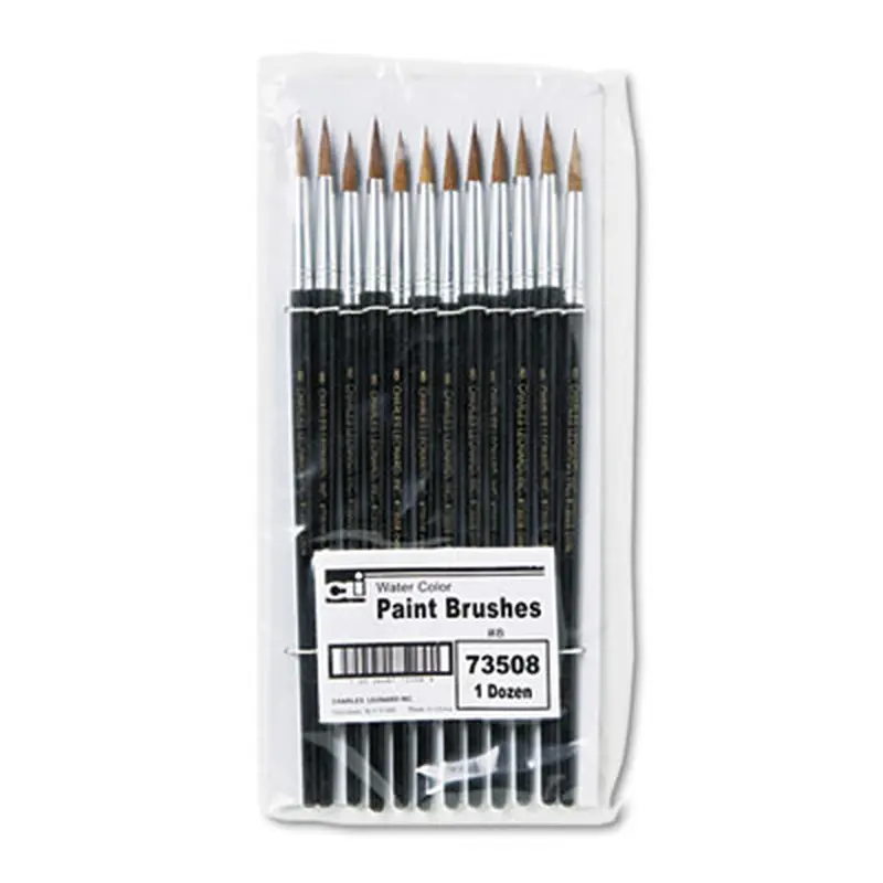 Artist Brush, Size 8, Camel Hair, Round Profile, 12/Pack - Paint Supplies | Charles Leonard
