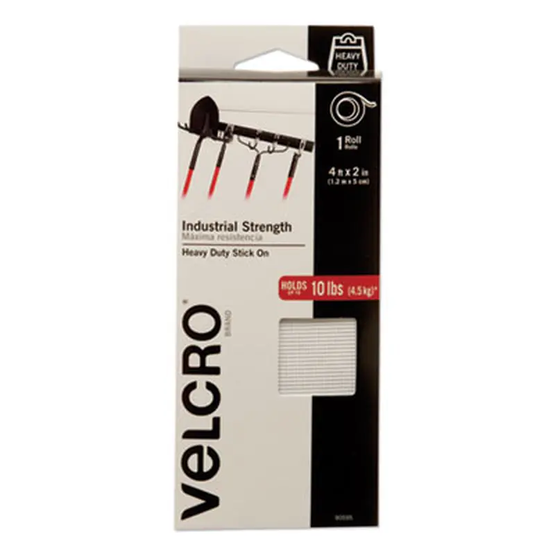 Industrial-Strength Heavy-Duty Fasteners, 2" x 4 ft, White - Hook & Loop Fasteners | VELCRO Brand
