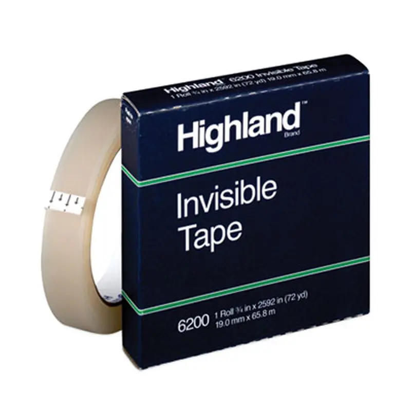 Invisible Permanent Mending Tape, 3" Core, 0.75" x 72 yds, Clear - Tape | Highland