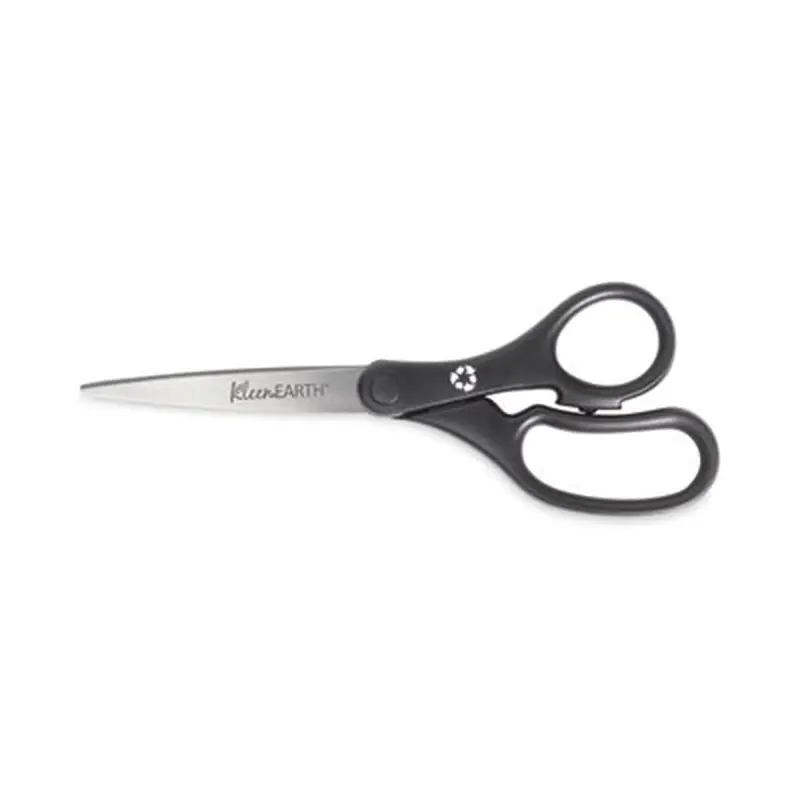 KleenEarth Basic Plastic Handle Scissors, 8" Long, 3.25" Cut Length, Straight Black Handle, 3/Pack - Scissors | Westcott