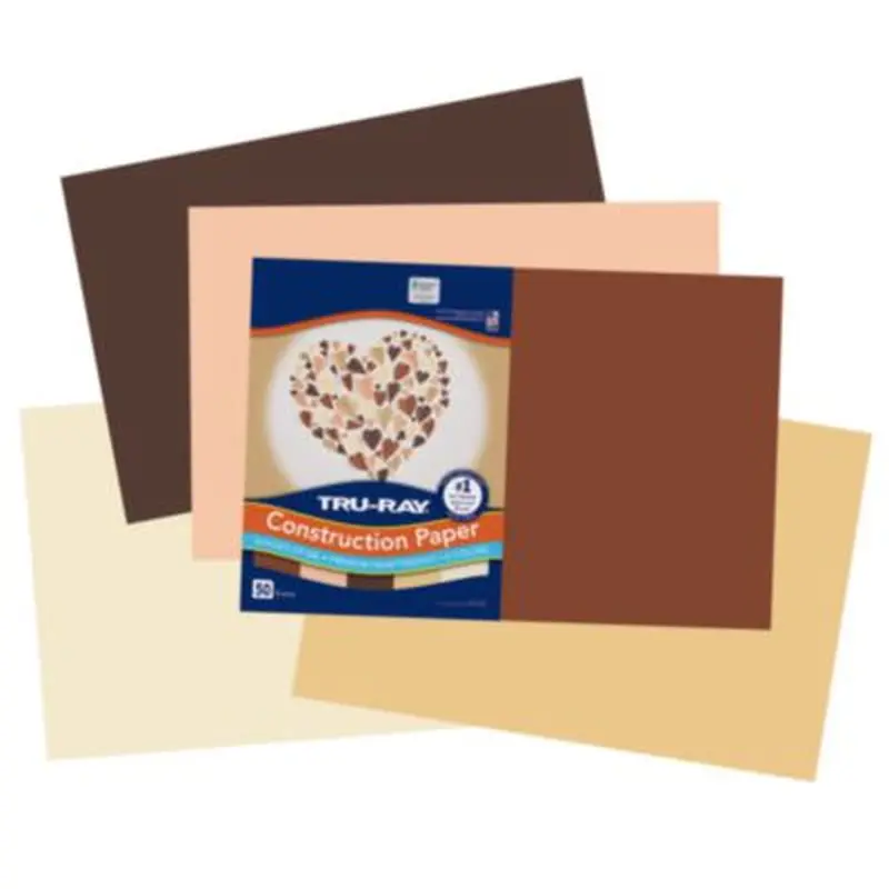 Tru-Ray Construction Paper, 70 lb Text Weight, 12 x 18, Assorted Skin Tone Colors, 50/Pack - Art & Design Paper | Pacon