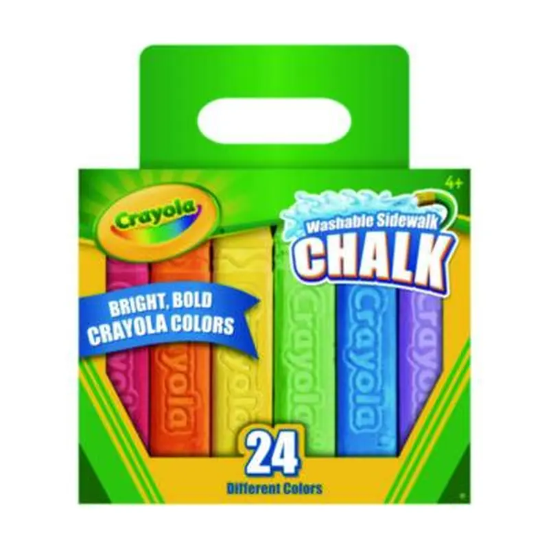 Washable Sidewalk Chalk, Tropical Colors, 4.25" x 0.75 Diameter, Assorted, 24 Sticks/Set - Art Chalk | Crayola