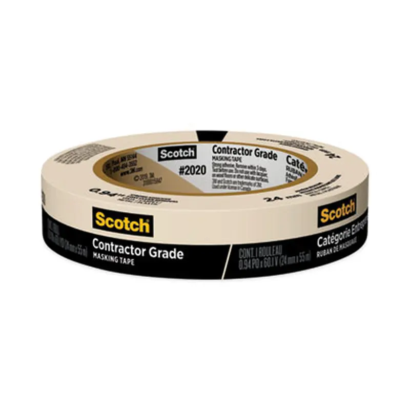Commercial-Grade Masking Tape for Production Painting, 3" Core, 0.94" x 60 yds, Natural - Tape | Scotch
