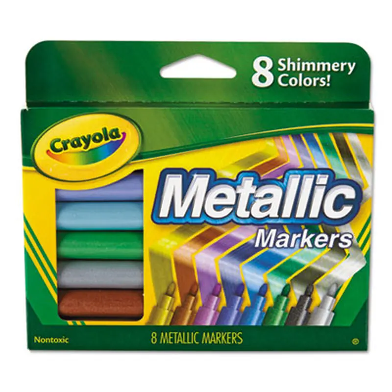 Metallic Markers, Medium Bullet Tip, Assorted Colors, 8/Set - Markers | Crayola