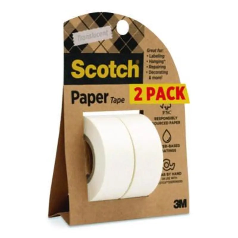 Paper Tape, 3/4" x 600", White, 2/Pack - Tape | Scotch