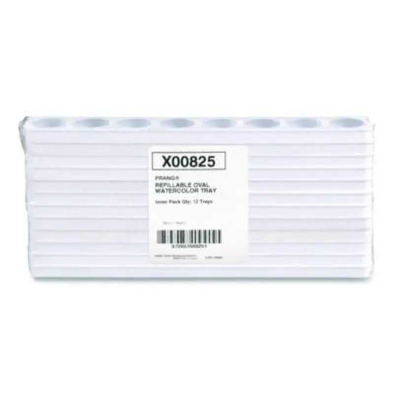 Refillable Oval Watercolor Tray, White, 12/Pack - Paint Supplies | Prang