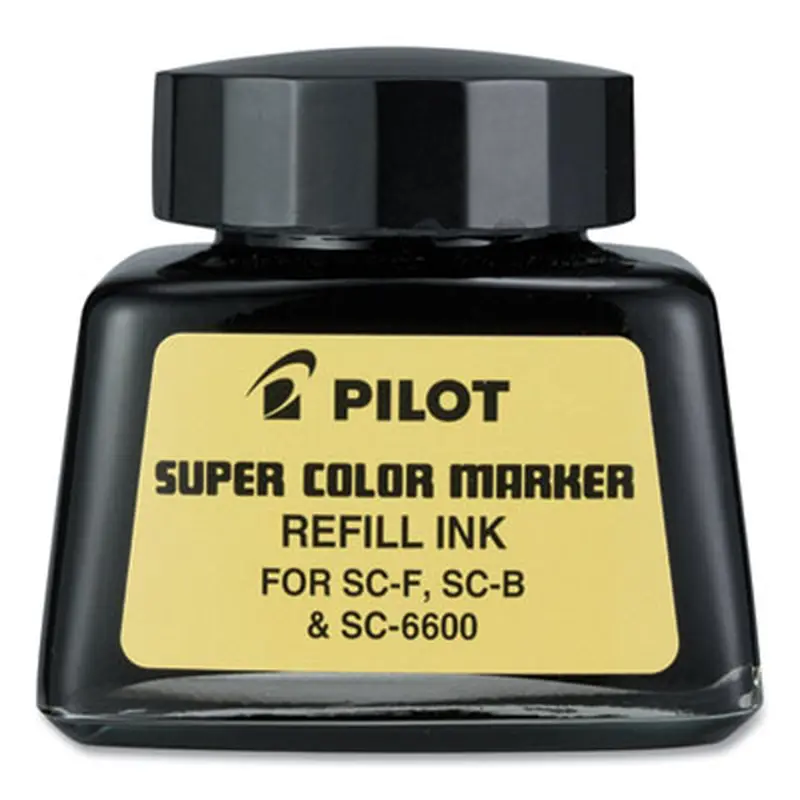 Super Color Marker Refill Ink, 30 mL Bottle, Black - Bottled Ink | Pilot