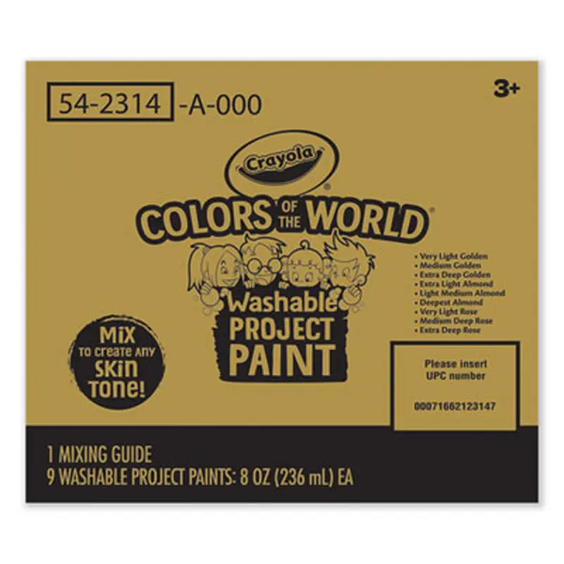 Colors of the World Washable Paint, 9 Assorted Colors, 8 oz Bottles, 9/Pack - Paint | Crayola