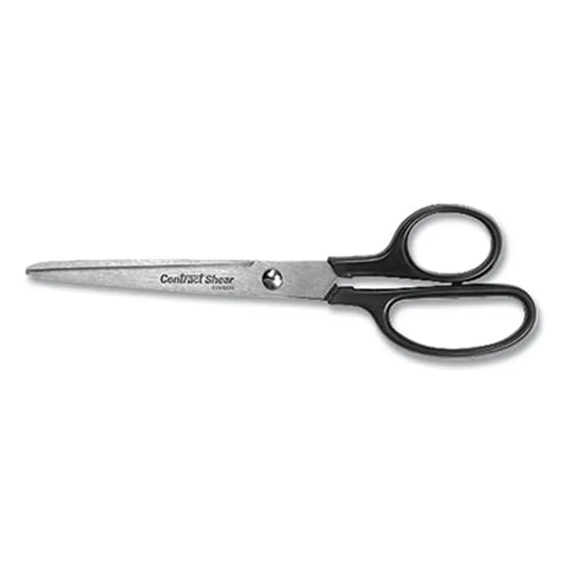 Contract Stainless Steel Standard Scissors, 7" Long, 3.13" Cut Length, Straight Black Handle - Scissors | Westcott