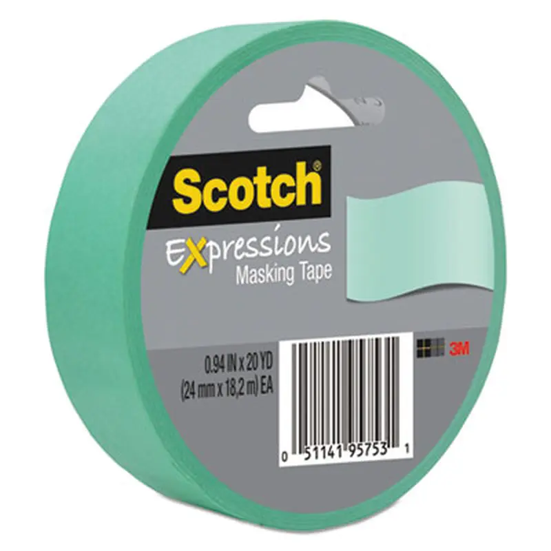 Expressions Masking Tape, 3" Core, 0.94" x 20 yds, Mint Green - Tape | Scotch