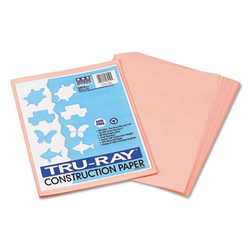 Tru-Ray Construction Paper, 76 lb Text Weight, 9 x 12, Salmon, 50/Pack - Art & Design Paper | Pacon