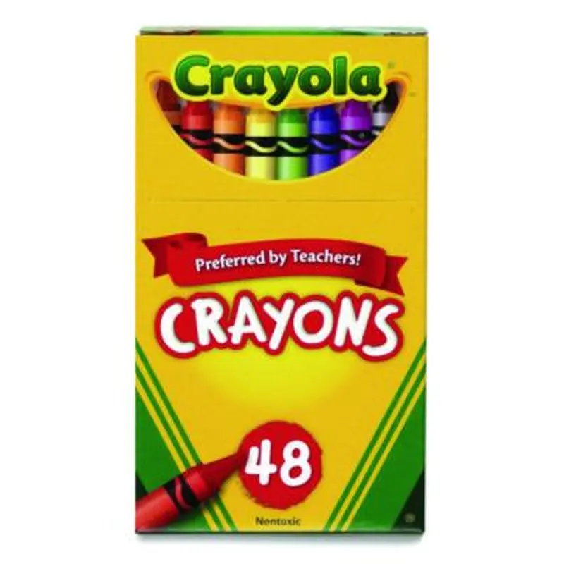 Classic Color Crayons, Classic Flip-Top Box with Tiered Sleeves, Regular Size, 0.31" x 3.63", 48 Assorted Colors, 48/Box - Crayons | Crayola