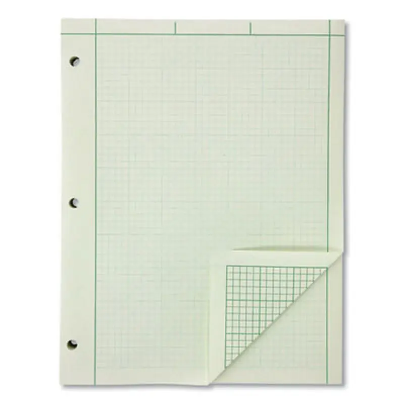 Evidence Engineer's Computation Pad, Cross-Section Quadrille Rule (5 sq/in, 1 sq/in), 200 Green-Tint 8.5 x 11 Sheets - Lab & Design Pads | Ampad