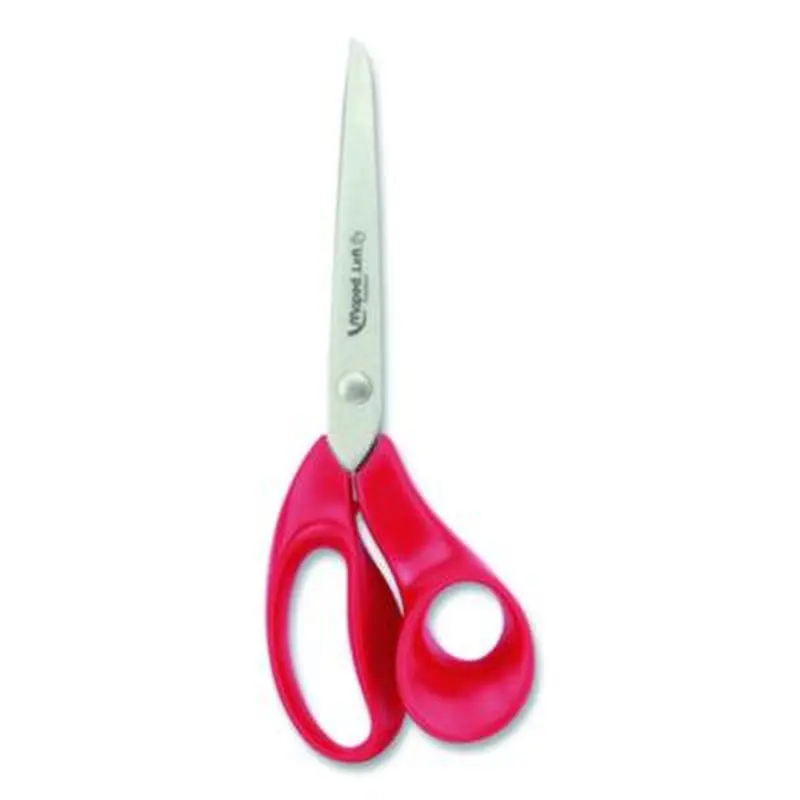 Expert Left-Handed Multipurpose Scissors, 8.25" Long, 5" Cut Length, Straight Red Handle - Scissors | Maped Helix