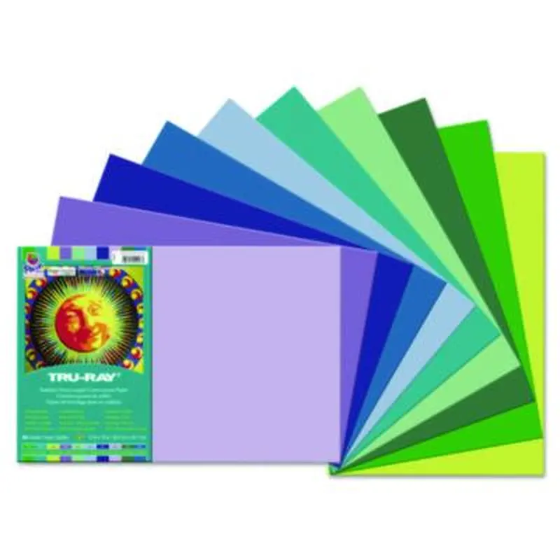Tru-Ray Construction Paper, 76 lb Text Weight, 12 x 18, Assorted Cool/Warm Colors, 25/Pack - Art & Design Paper | Pacon