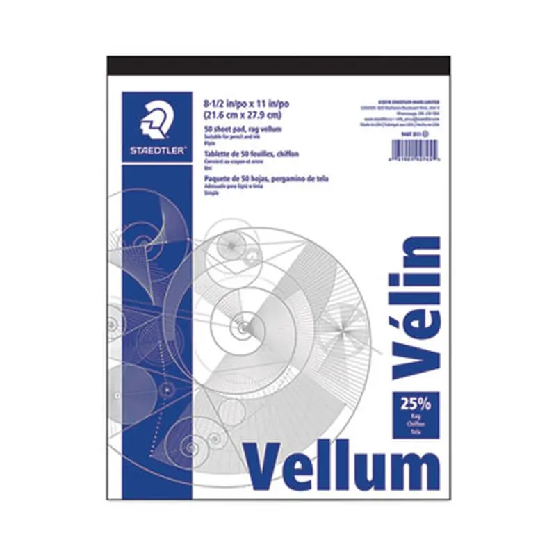 Vellum Tracing Paper, 8.5 x 11, White, 50/Pad - Art & Design Paper | Staedtler