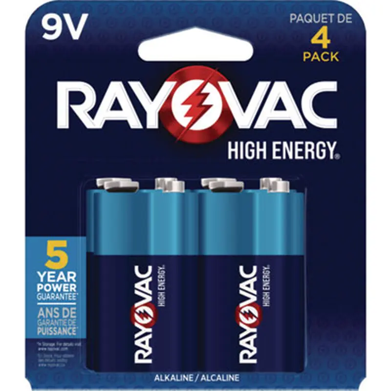 High Energy Premium Alkaline 9V Batteries, 8/Pack - Batteries | Rayovac