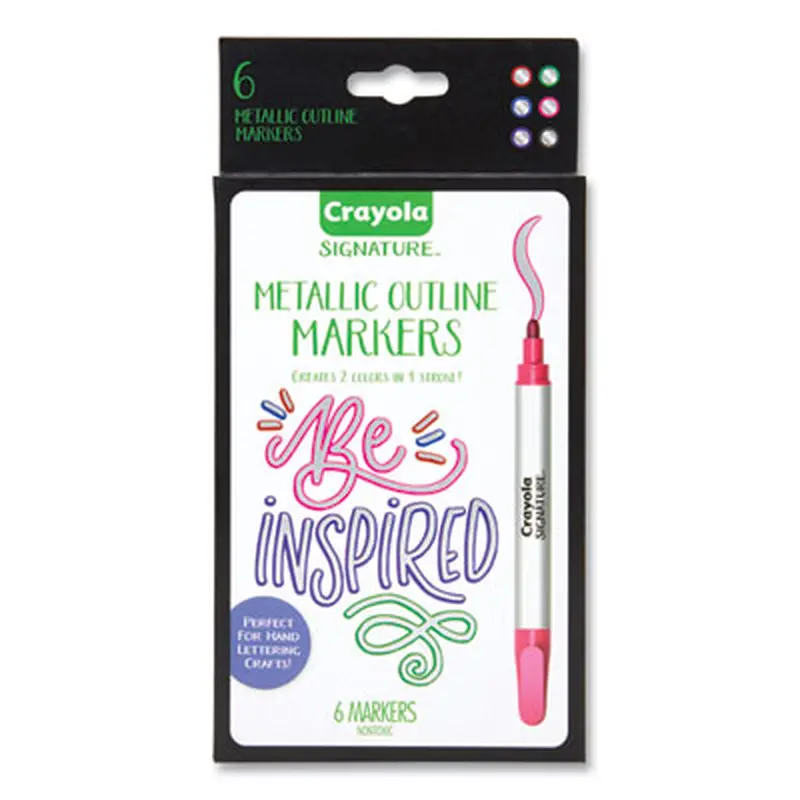 Signature Metallic Outline Paint Markers, Bullet Tip, Assorted Colors, 6/Pack - Markers | Crayola
