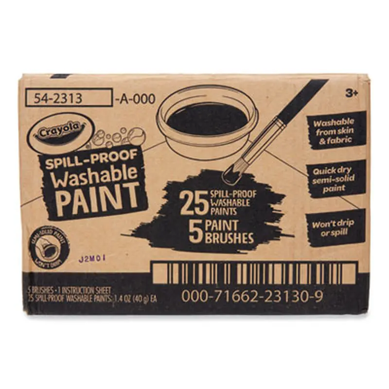 Spill Proof Washable Paints, 5 Colors, 1.4 oz Cups, 5 Sets/Carton - Paint | Crayola