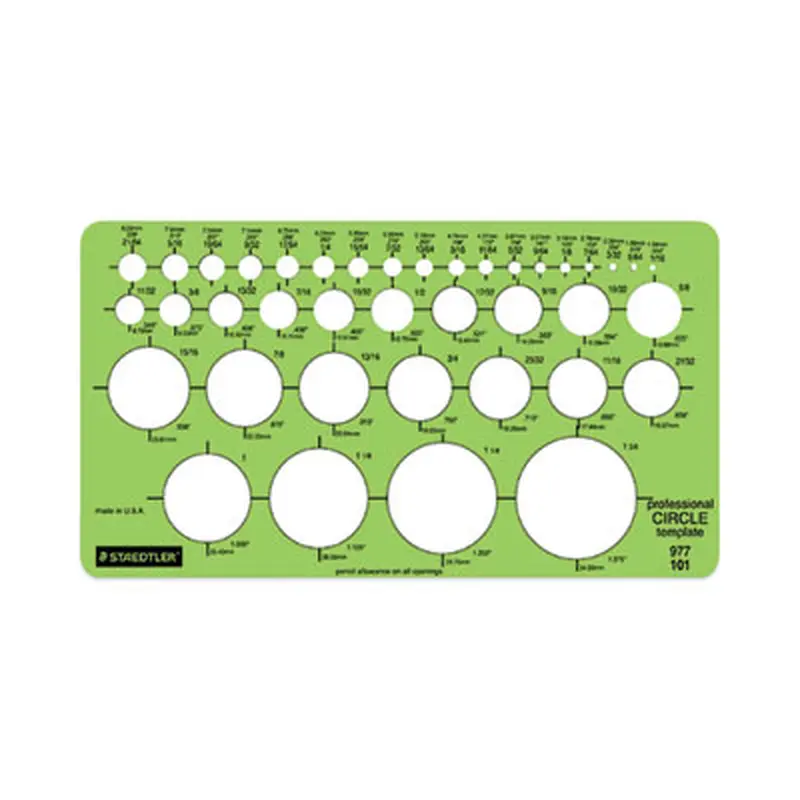 Templates, 39 Circles, 4 x 7.25, Green - Stencils & Templates | Staedtler