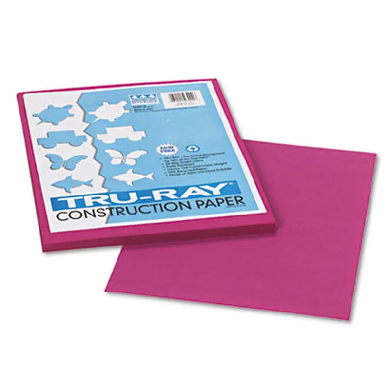Tru-Ray Construction Paper, 76 lb Text Weight, 9 x 12, Magenta, 50/Pack - Art & Design Paper | Pacon