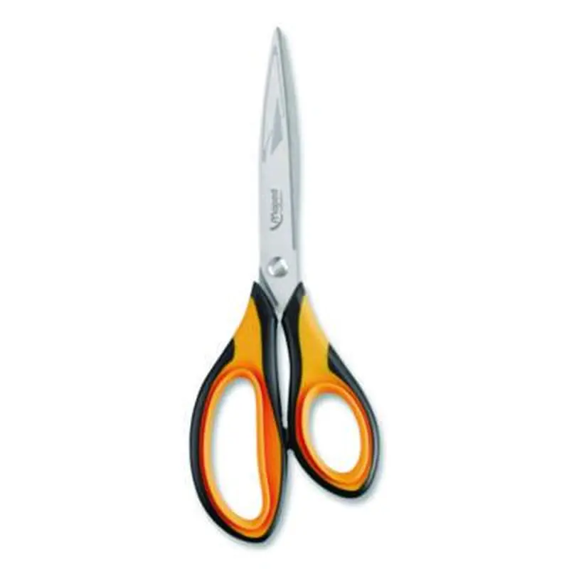 Ultimate Soft Grip Multipurpose Scissors, 8.25" Long, 4.5" Cut Length, Straight Orange/Black Handle - Scissors | Maped Helix