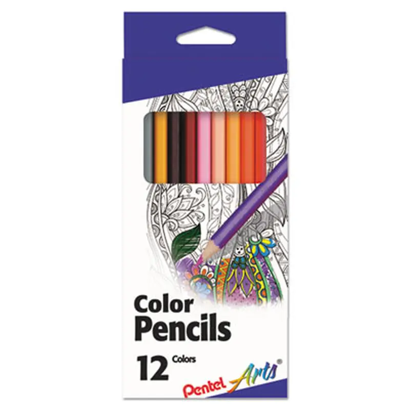 Color Pencils, 1.98 mm, H (#3), Assorted Lead and Barrel Colors, Dozen - Pencils | Pentel Arts