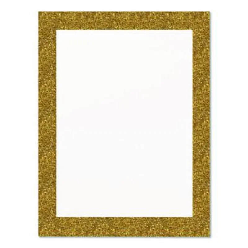 Glitter Poster Board, 22" x 28", Heavyweight, White with Gold Border, 25/Pack - Art Boards & Construction Paper | Royal Brites