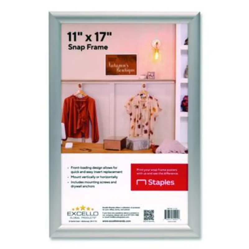 Poster Holder, Aluminum, 11 x 17, Silver - Frames | Excello Global Products