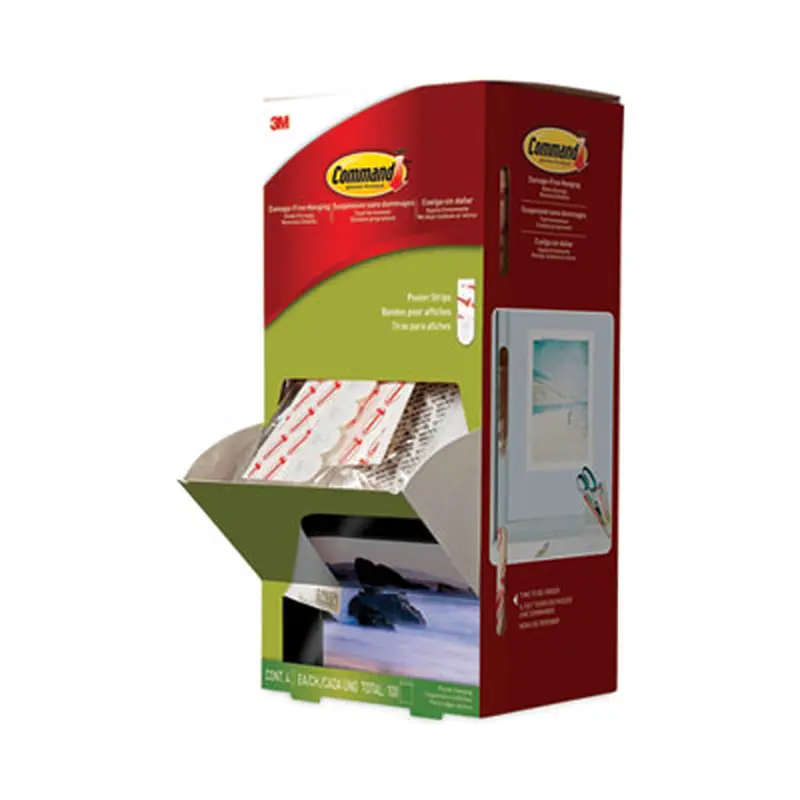 Poster Strips, Removable, Holds Up to 1 lb per Pair, 0.63 x 1.75, White, 136/Pack - Mounting Tape | Command