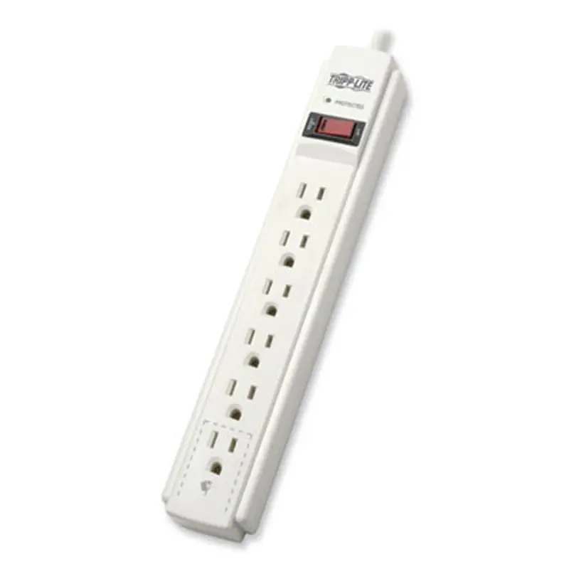 Protect It! Surge Suppressor, 6 AC Outlets, 6 ft Cord, 790 J, Light Gray - Surge Protectors | Tripp Lite by Eaton