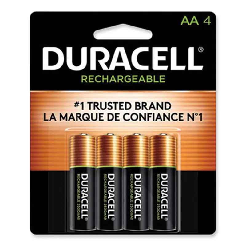 Rechargeable StayCharged NiMH Batteries, AA, 4/Pack - Batteries | Duracell
