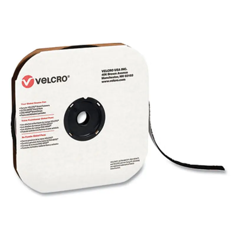 Sticky-Back Fasteners, Loop Side, 0.63" x 75 ft, Black - Hook & Loop Fasteners | VELCRO Brand