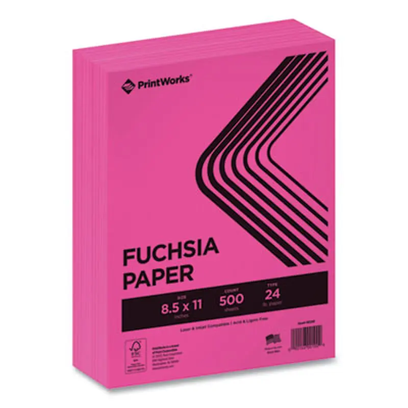 Color Paper, 24 lb Text Weight, 8.5 x 11, Fuchsia, 500/Ream - Art & Design Paper | PrintWorks Professional