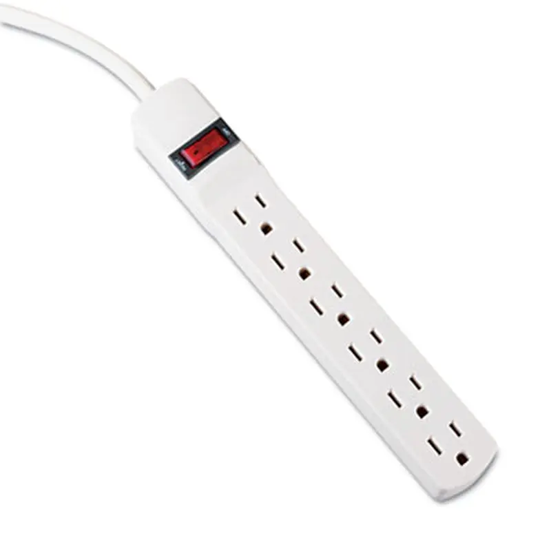 Power Strip, 6 Outlets, 15 ft Cord, Ivory - Power Strips | Innovera
