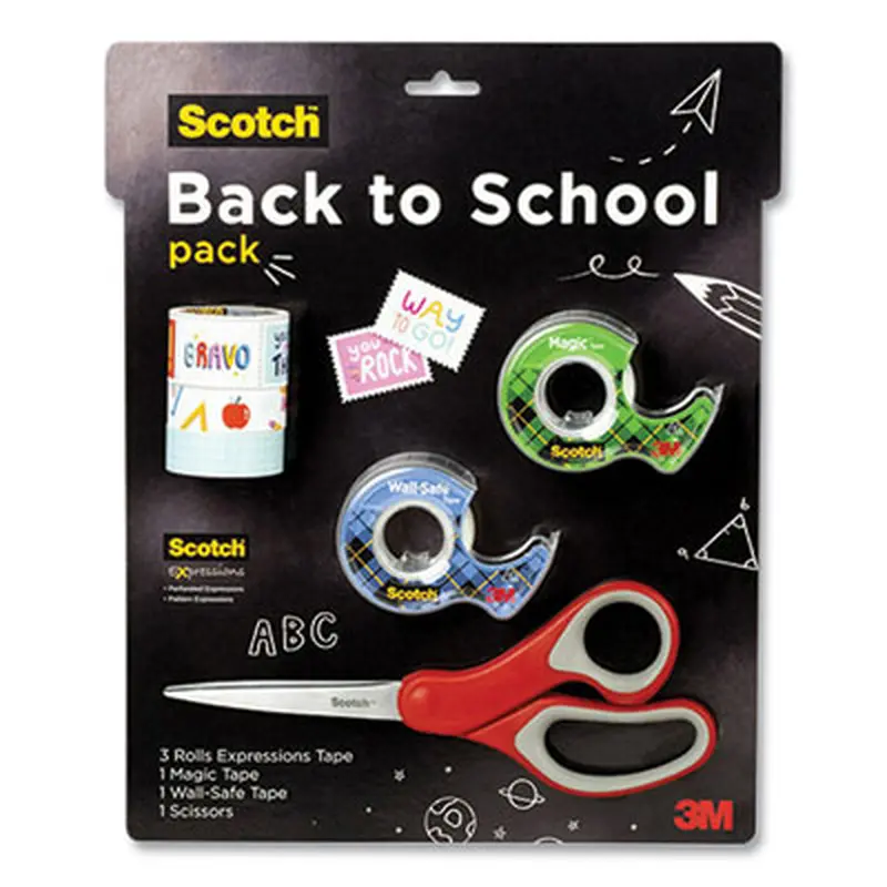 Back To School Pack, Assorted Tapes Plus Scissors/Kit - Tape | Scotch