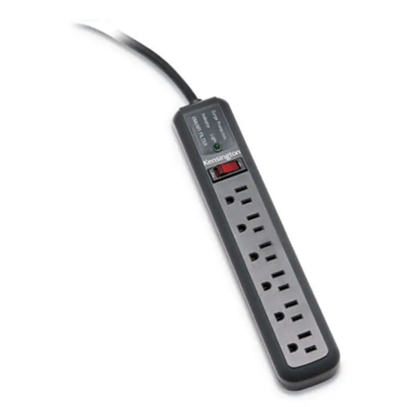 Guardian Surge Protector, 6 AC Outlets, 15 ft Cord, 540 J, Gray - Surge Protectors | Kensington