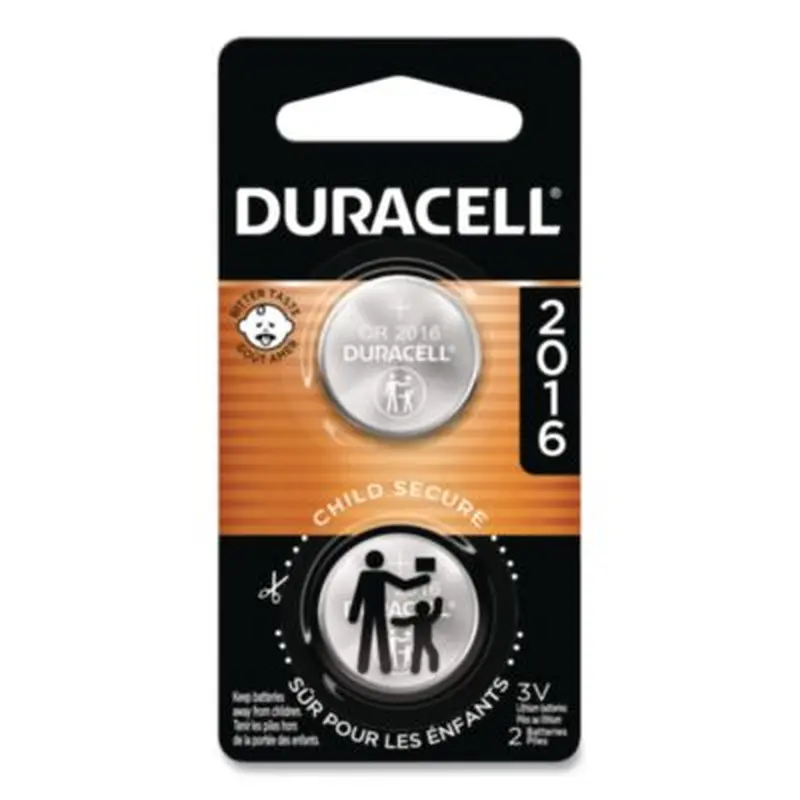 Lithium Coin Batteries With Bitterant, 2016, 2/Pack - Batteries | Duracell