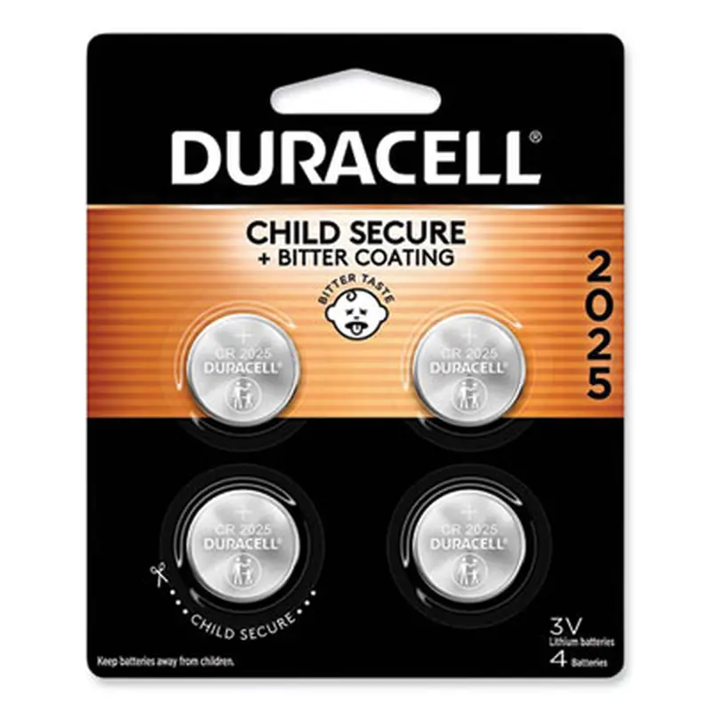 Lithium Coin Batteries With Bitterant, 2025, 4/Pack - Batteries | Duracell