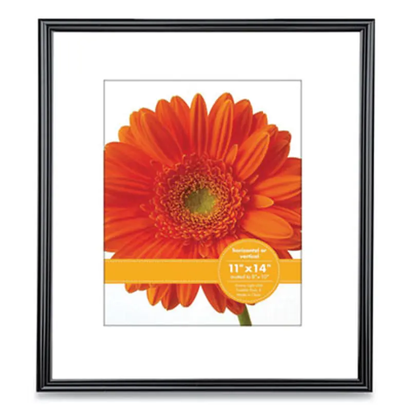Plastic Poster Frame with Mat, 8 x 10 Insert, Black - Frames | Victory Light