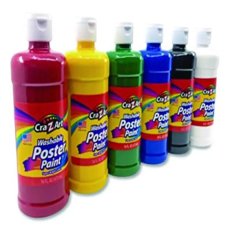 Washable Kids Paint, Assorted Colors, 16 oz Bottle, 6/Pack - Paint | Cra-Z-Art